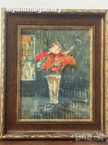 Любен Доганов триптих цветя .Цената е за всяка картина поотделно.Може и бартер за една по голяма .