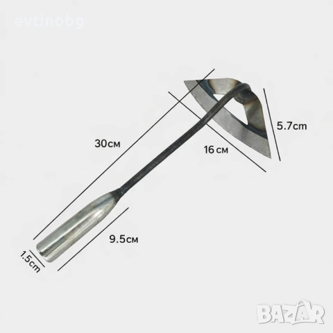 Мотика за плевели от закалена стомана, 30 см, куха дръжка, снимка 2 - Градински инструменти - 53778086