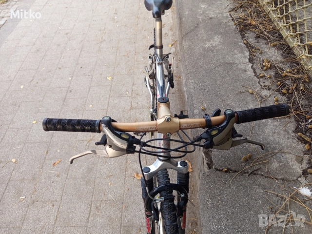 26 цола алуминиев велосипед с 21 скорости усилени капли амортисьори предни палцови команди като нов , снимка 7 - Велосипеди - 51839549