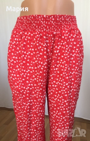 С размер Нов Дамски Панталон Monki с етикети Червен Бял Флорален на Цветя, снимка 7 - Панталони - 51823547