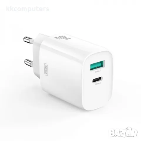 Зарядно/Адаптер 220V / XO-CE30 30W / PD, USB QC 3.0 / + Type-C - Lightning Кабел / Бял / Баркод : 45, снимка 2 - Оригинални зарядни - 47732735