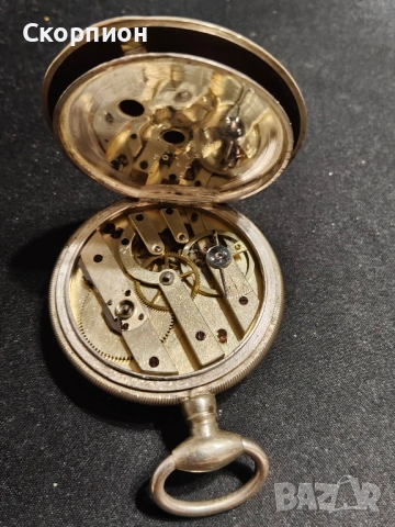 Швейцарски джобен часовник с посребрени капаци 1905г. - 10 РУБИНА , снимка 13 - Джобни - 50777361