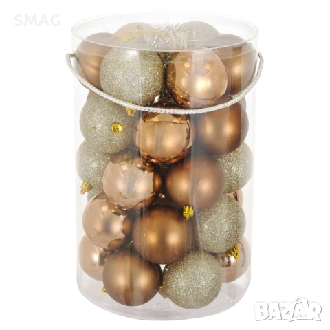 Комплект коледни топки шампанско и бронз 7 см 30 бр._1157151