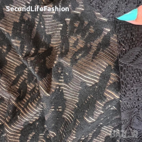 Дамска рокля Lucy, дантелена, вискоза черно-златиста размер S/M, снимка 8 - Рокли - 53221866