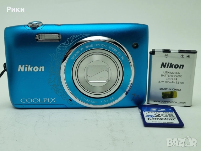 Nikon Coolpix S3500 Blue 20.1MP, снимка 2 - Фотоапарати - 53804763