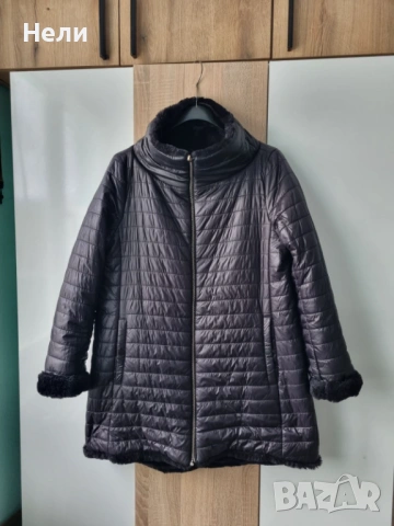 Двулицево дамско палто еко пух. , снимка 4 - Якета - 53130924