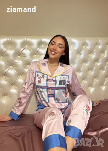 Комплект луксозна пижама сатен, снимка 2 - Пижами - 45709697