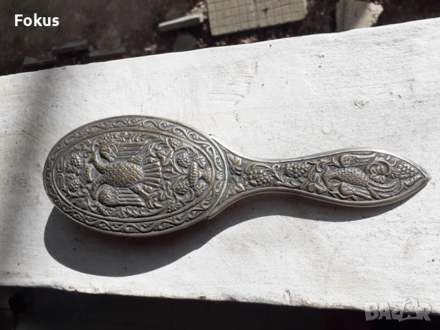 Стара гръцка четка за дрехи бронз двуглав орел