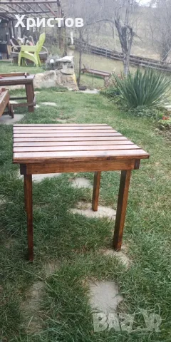 Дървена градинска масичка, снимка 6 - Градински мебели, декорация  - 49853830