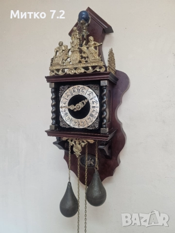 Стар Холандски стенен часовник , снимка 3 - Антикварни и старинни предмети - 51563892