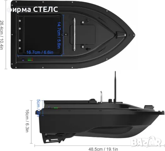 Лодка за захранка STELS RC16D, Риболовна, 500m, GPS, Батерия 12000mAh, снимка 8 - Стръв и захранки - 46546483