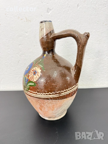 Автентична рисувана стомна / гърне / крондир. №7801, снимка 3 - Антикварни и старинни предмети - 53016449