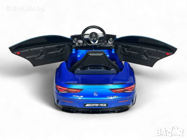 Mercedes CLA 45 S AMG 12V – Детска акумулаторна кола, Синя, EVA гуми, 4x4, снимка 4 - Детски велосипеди, триколки и коли - 49731301
