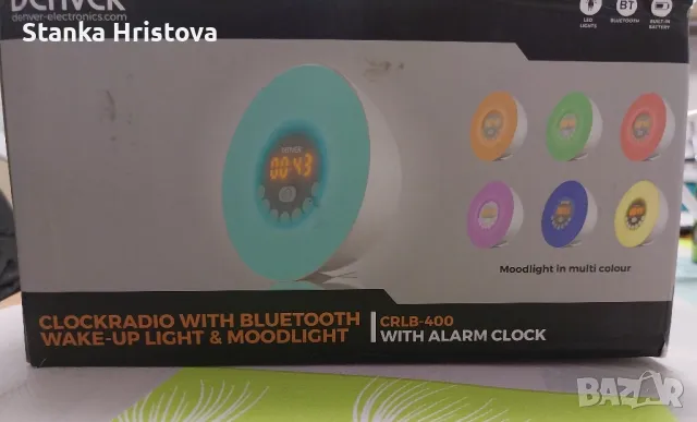 Радио Часовник Колонка Denver CRLB 400., снимка 3 - Друга електроника - 49727830