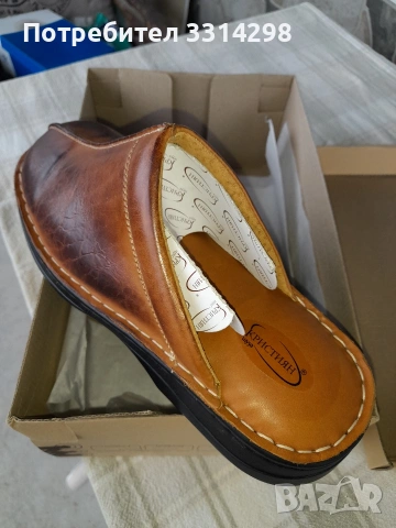 мъжки чехли 40 номер,естествена кожа,нови, снимка 2 - Маратонки - 54022717