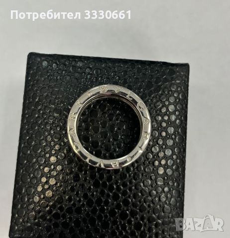 100 % оригинален златен пръстен Bvlgari - бяло злато, снимка 5 - Пръстени - 45825749
