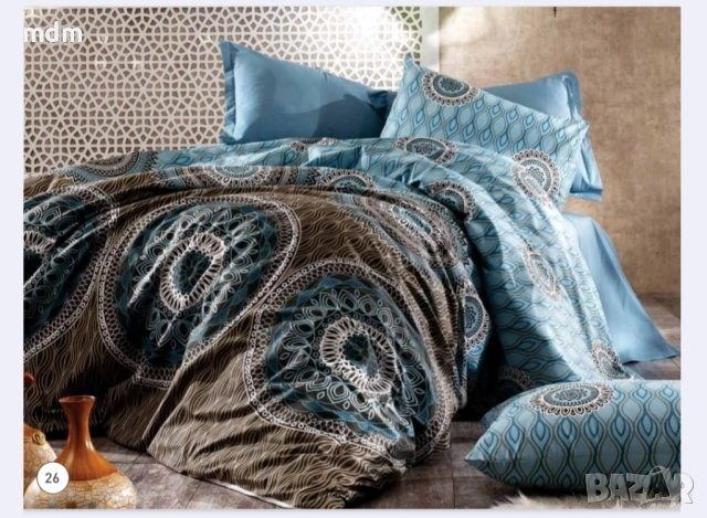 Марка VALDİVİA луксозен двоен ранфорс спален комплект 100% памук- 49 лв