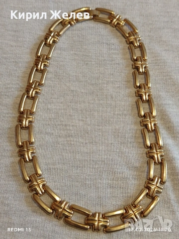 Винтидж златист ланец плетка тип ПАНТЪР много красив перфектно състояние 51915, снимка 7 - Колиета, медальони, синджири - 53463630