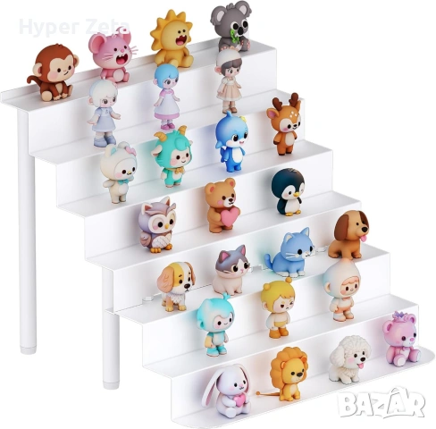 Метална етажерка, рафт за детски фигурки 6 нива стелаж за съхранение