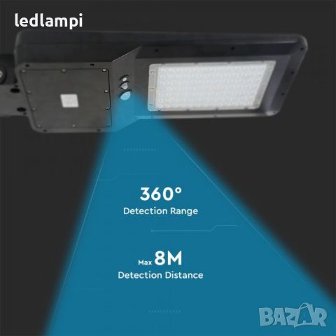 Соларно LED Улично Тяло 40W Сензор Дистанционно 6000К IP65 4800Lum - ПРОМО, снимка 4 - Соларни лампи - 45633838