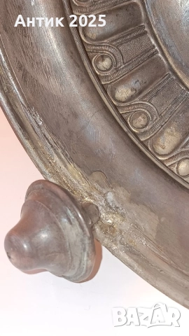 Елегантен старинен сребърен свещник, проба 800, 222 г, снимка 5 - Антикварни и старинни предмети - 52787843