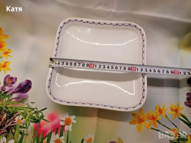  Квадратна порцеланова купа  SEMLAGGENWALD HC  1792, снимка 4 - Чинии - 50403917