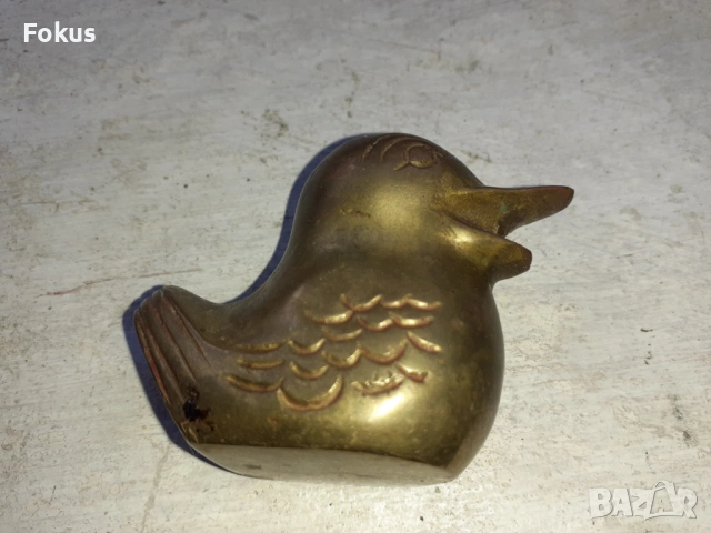 КОКОШКА ПИЛЕ БРОНЗ МЕСИНГ, снимка 2 - Антикварни и старинни предмети - 53525703