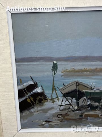 Маслена картина - морски пейзаж. №5494, снимка 4 - Антикварни и старинни предмети - 46114507