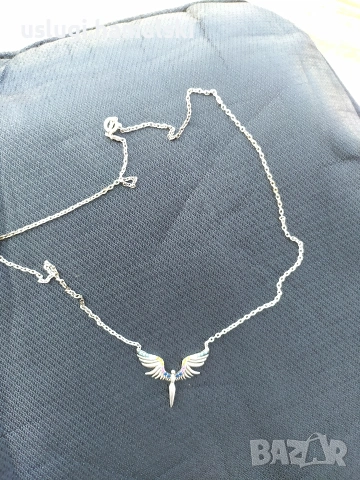 Сребърен медальон/колие с камъчета