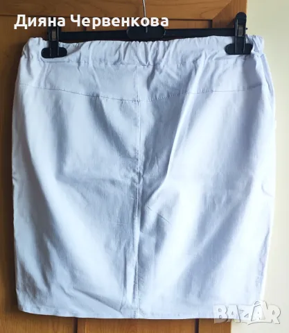 Бяла пола с апликация; лятна; Италия; 3XL÷5XL, снимка 2 - Поли - 47174895