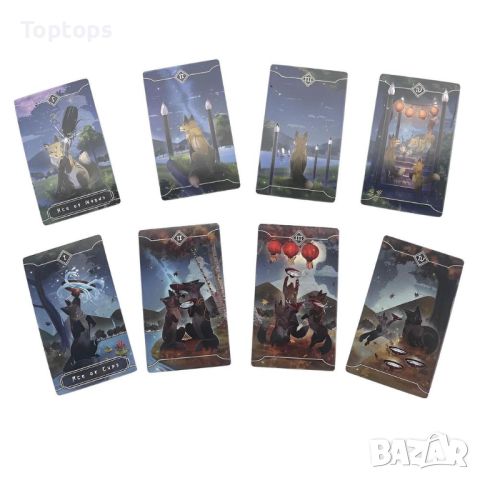 Таро карти 7х12см: Seasonal Fox Tarot & Wild Child Tarot & Nishikigoi Tarot, снимка 15 - Карти за игра - 45399685