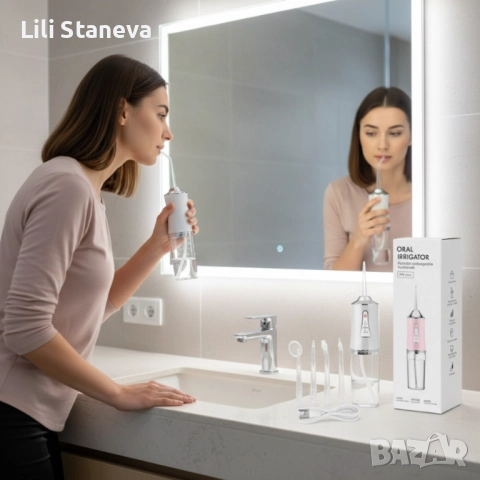 Портативен зъбен душ с 3 режима на действие и мощна водна струя / Цвят: Бял. , снимка 6 - Други - 52822060