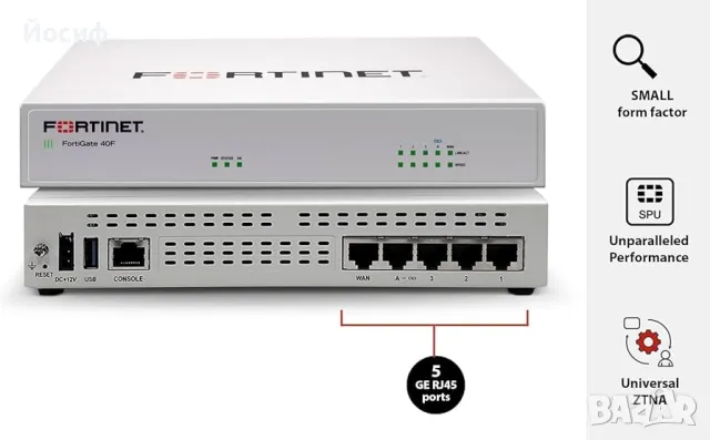 Firewall Fortinet FortiGate 40F, снимка 1 - Мрежови адаптери - 48058257