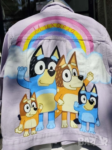 Стилно яке с ръчно рисувани герои – трима герои, снимка 4 - Детски якета и елеци - 53298568