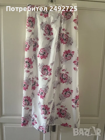 Пола дълга  бяло розово цветя марка SHEIN , снимка 1