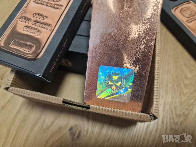 Медно инвестиционно кюлче Germania Mint – 1 kg, снимка 2 - Нумизматика и бонистика - 53915875