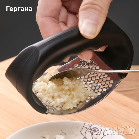 Ръчна преса за чесън от неръждаема стомана, снимка 2 - Аксесоари за кухня - 46360964