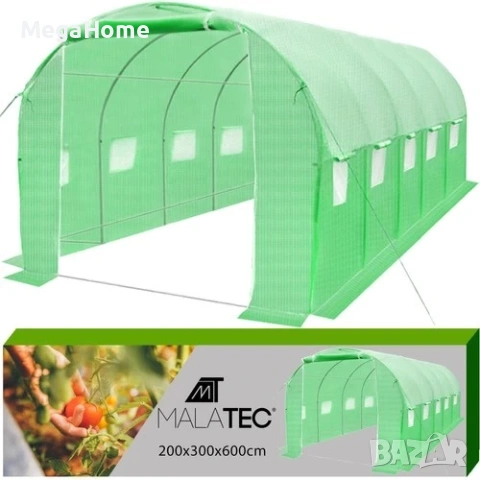 Готова Оранжерия/Парник тунелна PREMIUM с 2 врати и 8 прозореца, UV защита 180 гр./м2, снимка 3 - Оранжерии - 53350021