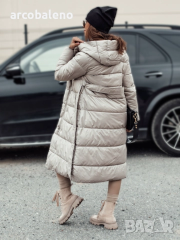 Дълго реверсивно ватирано дамско яке с качулка VELVETTI, 3цвята , снимка 9 - Якета - 47390331