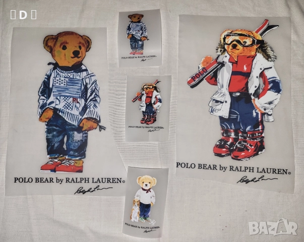 RALPH LAUREN POLO BEAR 5бр. стикери за дрехи