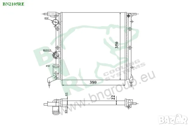 Воден радиатор BNR за RENAULT BN2105, снимка 3 - Части - 14424965