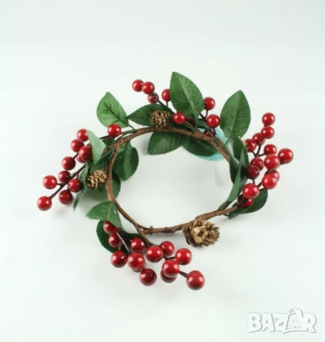 Декоративен венец с офика и шишарки , снимка 8 - Други - 52087012