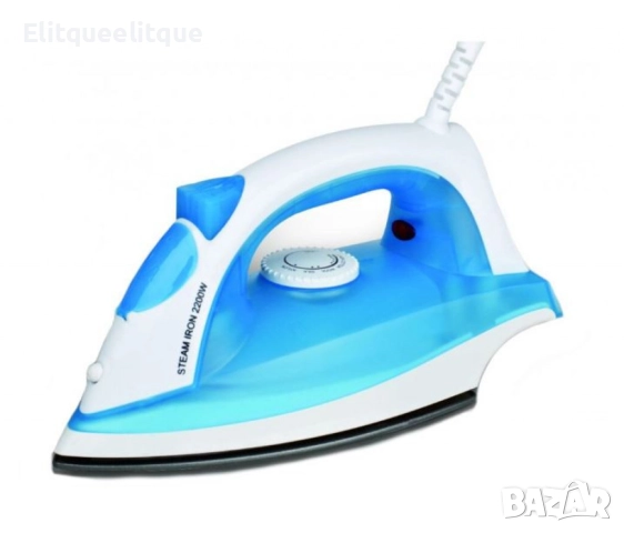 Ютия Rosberg, 2200W, Тефлонова плоча, Терморегулатор, Функция пара, Син/Бял, снимка 2 - Друга електроника - 52353705