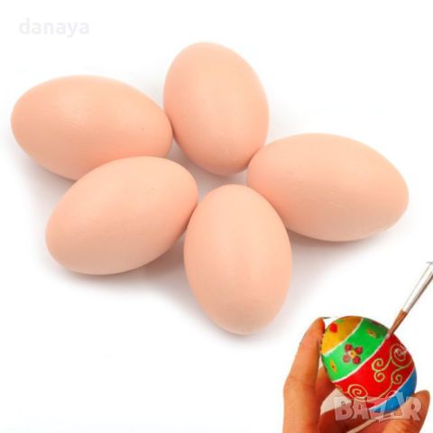 4768 Дървено яйце за декорация, 4x6cm, снимка 2 - Декорация за дома - 45493576