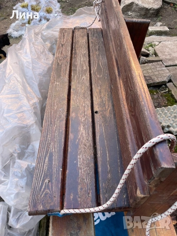 Дървена пейка за люлка, снимка 2 - Градински мебели, декорация  - 53666894