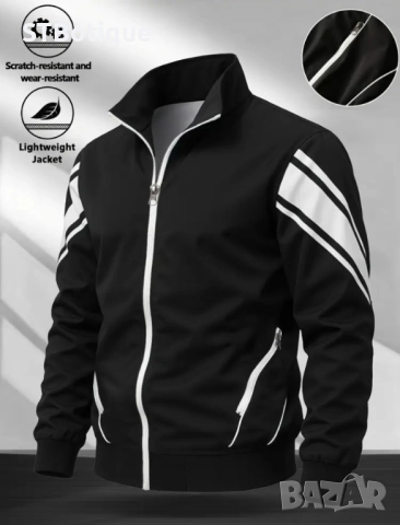🧥 Мъжко Спортно Яке в Тъмносиньо/ Черно /Зелено в комбинация с Бяло | STBoutique