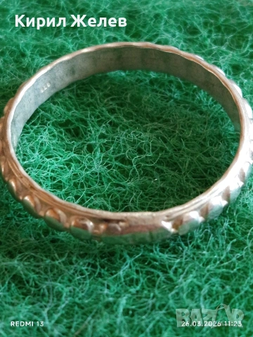 Винтидж сребърен пръстен тип халка орнаментиран стилен дизайн 41459, снимка 6 - Пръстени - 53982174