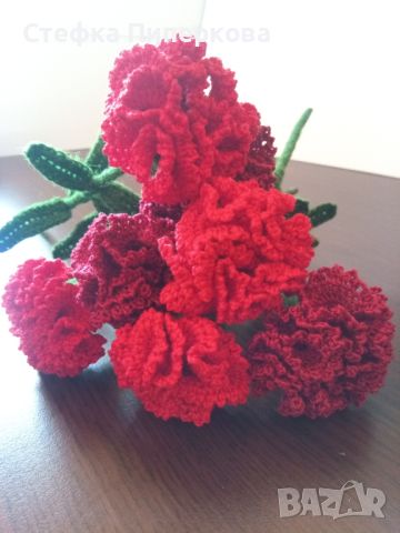 Цветя плетени на една кука, снимка 10 - Декорация за дома - 44825491
