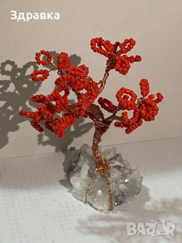 Дърво от мъниста с планински кристал , снимка 3 - Декорация за дома - 52505230