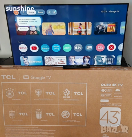 Телевизор TCL QLED 43C655 43" Smart Google TV, 4K Ultra HD Гаранция, снимка 2 - Телевизори - 53771000